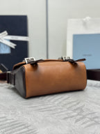 Prada 25AW Men's Saddle Bag 22 Coffee Camel Leather