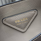 Prada Small Tote Bag Taupe Brown Leather