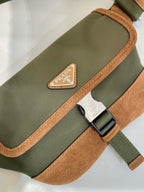 Prada 2025 Belt Bag Musk Green mix Cocoa Recycled Polyamide
