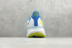 HOKA Clifton 9 White & Light Blue Colorblock Daily Running Trainers