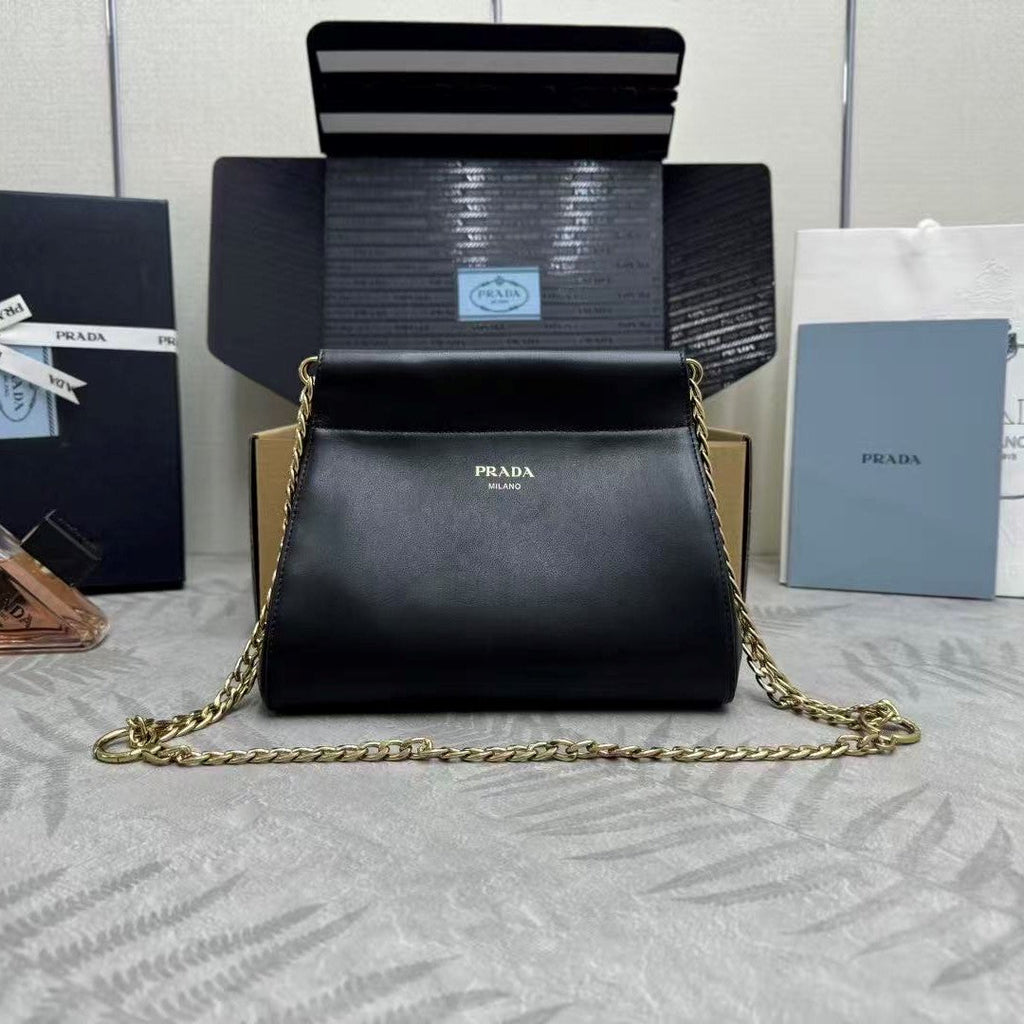 Prada Enchaîné Mini Leather Bag Black Calskin