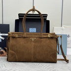 Prada Bonnie Large 38cm Brown Suede