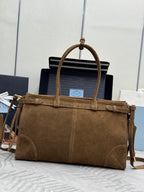Prada Bonnie Large 38cm Brown Suede