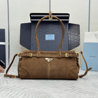 Prada Bonnie Large 32cm Brown Suede
