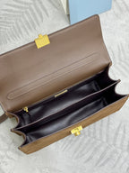 Prada 2026 Soft Sound Bag 28cm Brown Suede Leather
