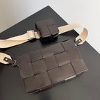 BV Two-In-One Cassette Bag 26cm Brown Leather