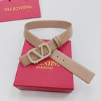 Garavani Reversible VLogo Signature Belt 40mm Beige Leather 200691