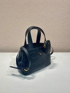 Prada 2026 Quilted Symbole Tote Bag Black Calfskin