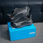 HOKA "Triple Black" Zip-Up Trail Sneakers