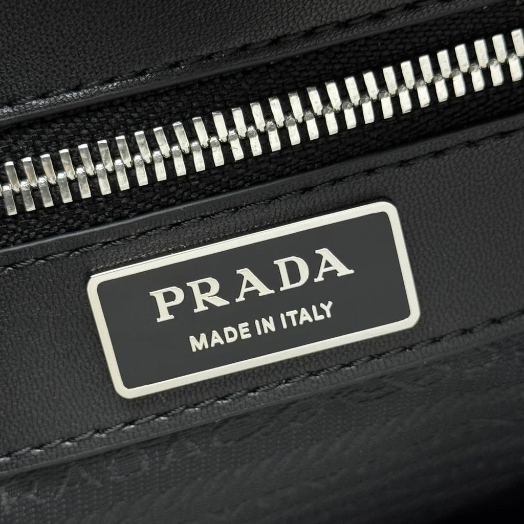 Prada 2026 Shoulder Bag 25cm Black Brown Grained Leather