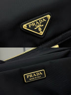 Prada 2026 Explore Shoulder Bag 30cm With Flap Black Re-Nylon