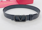 Garavani Reversible VLogo Signature Belt 40mm Full Black Leather 200700