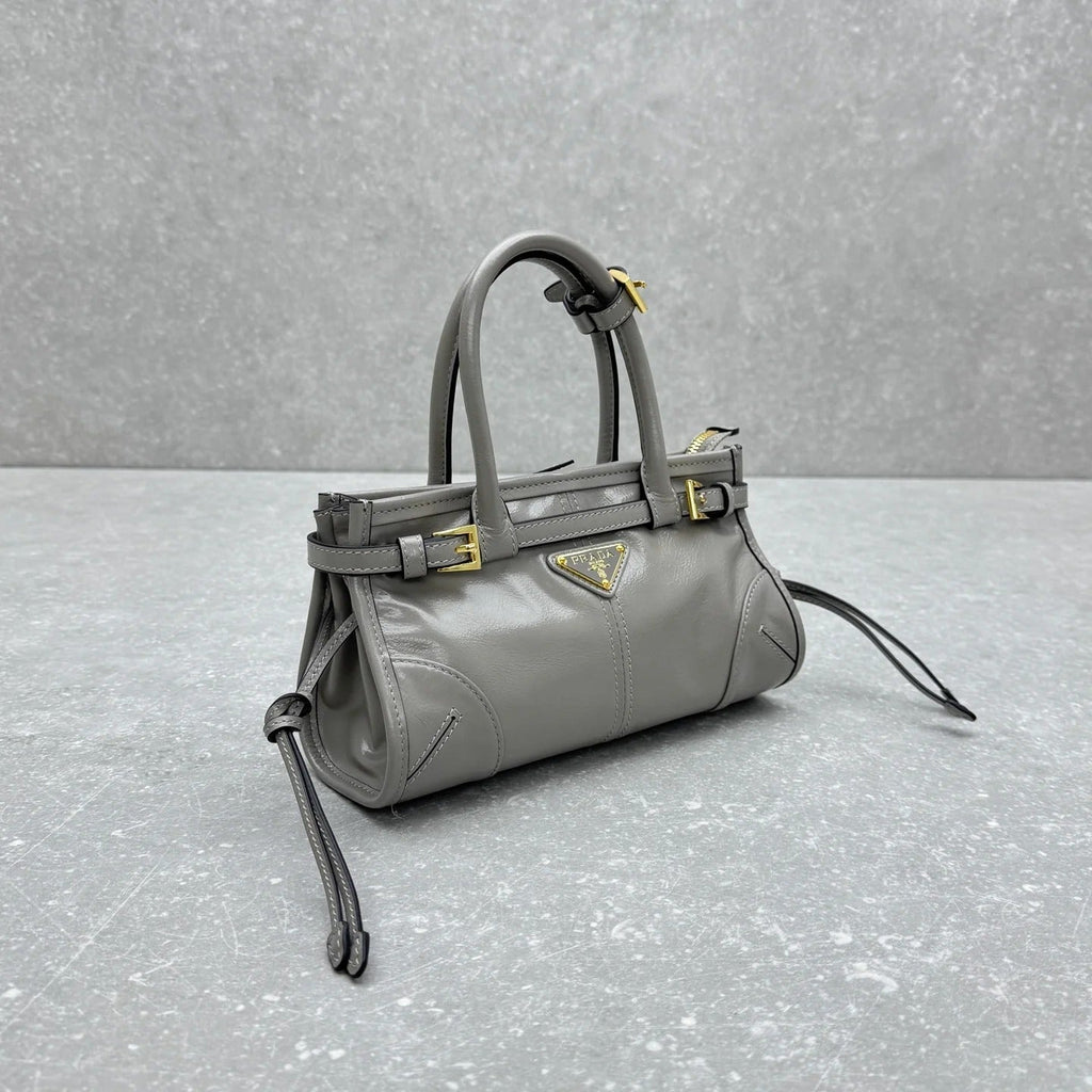 Prada 2026 Bonnie Bag 24cm Gray Leather