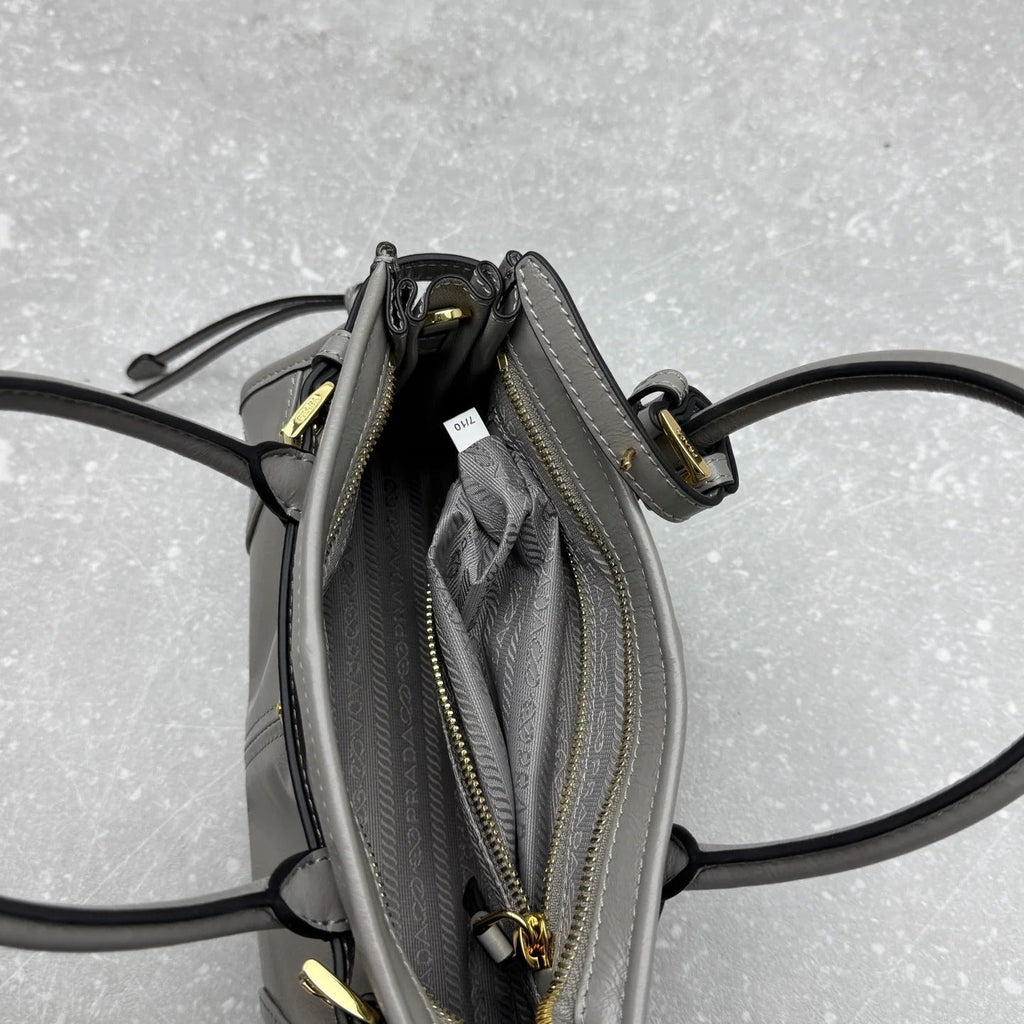 Prada 2026 Bonnie Bag 24cm Gray Leather