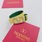 Garavani Reversible VLogo Signature Belt 40mm Lemon Yellow Green Leather 200702