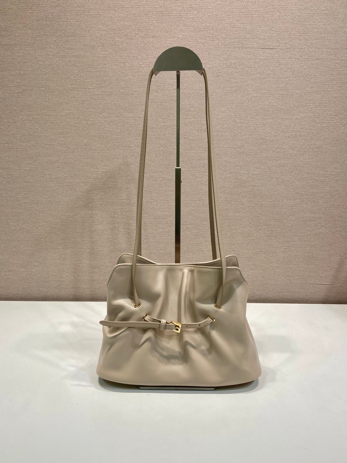 Prada Small Dada 25cm Beige Nappa Leather