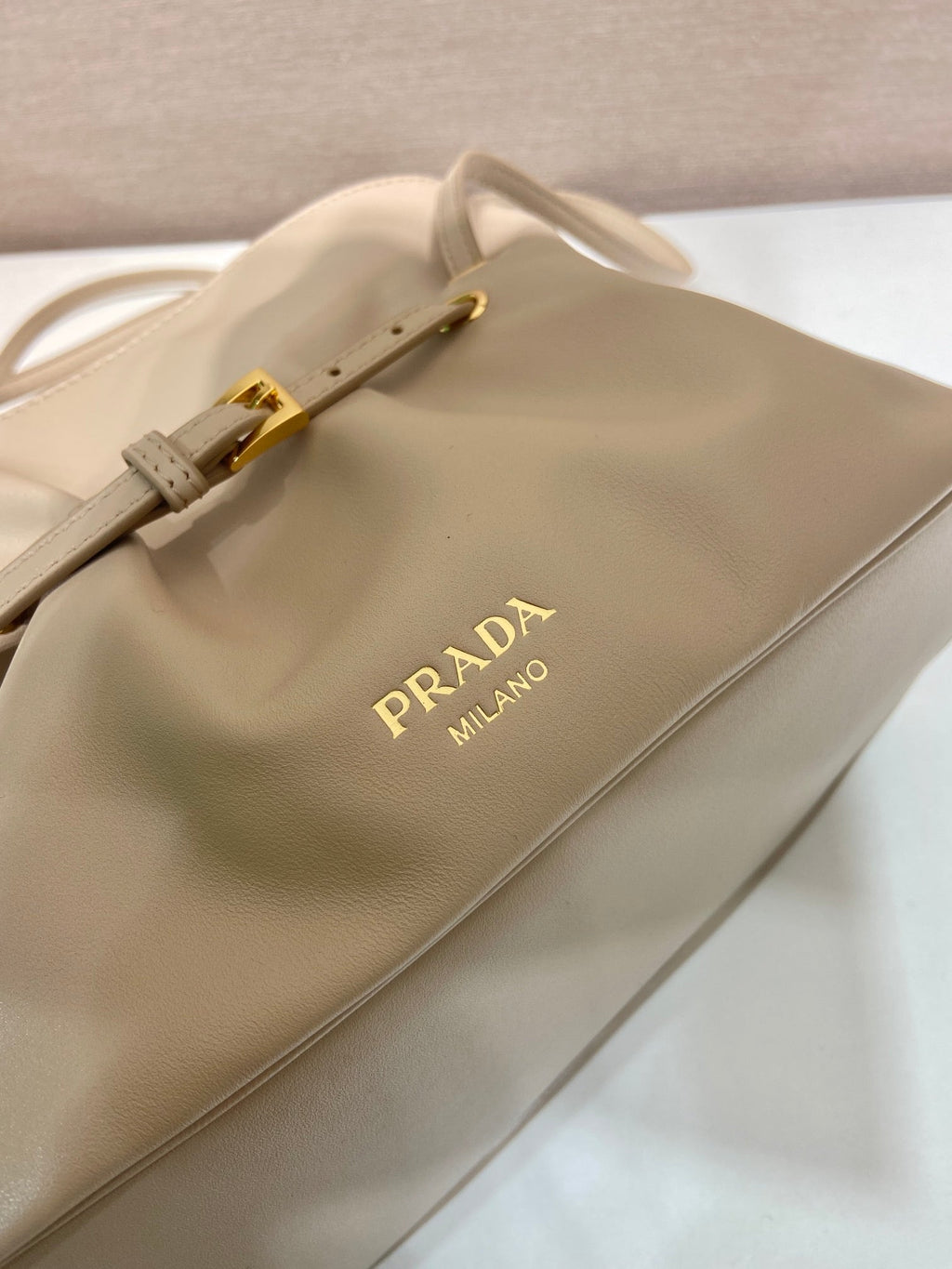 Prada Small Dada 25cm Beige Nappa Leather