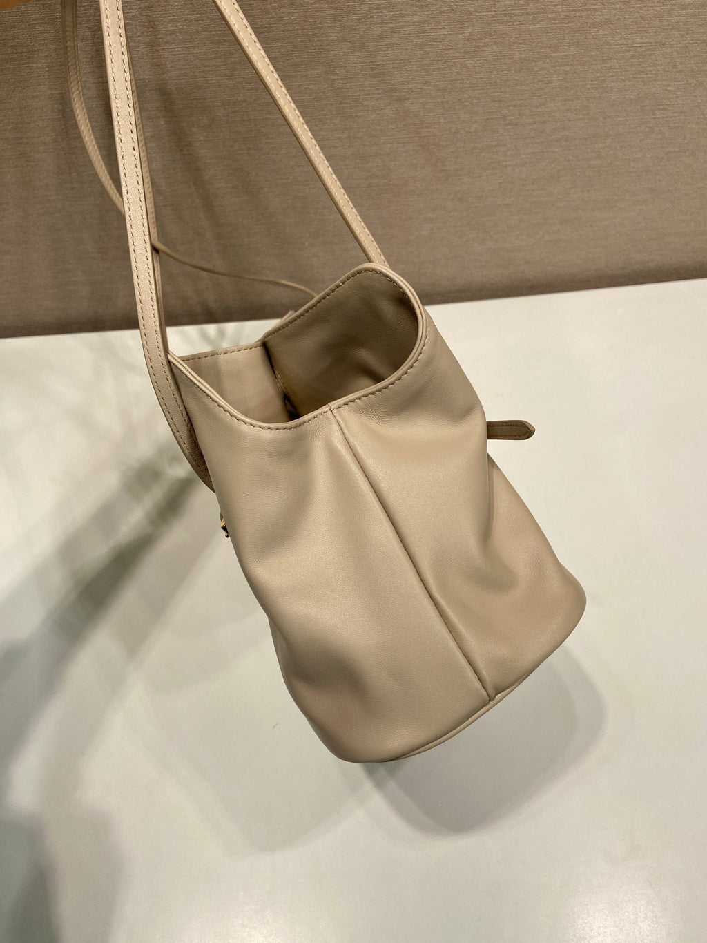 Prada Small Dada 25cm Beige Nappa Leather