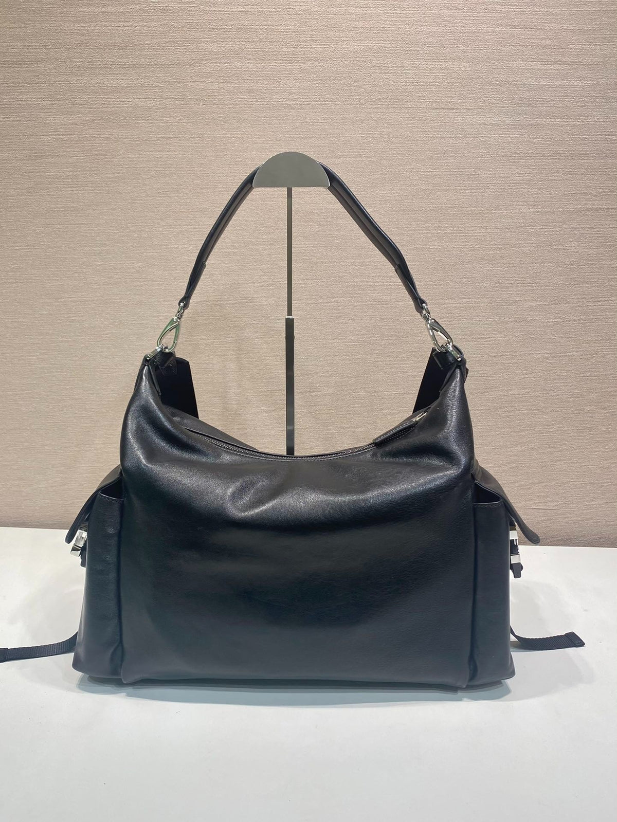 Prada 2026 Explore Bag 43cm Black and Brown Calfskin 351855