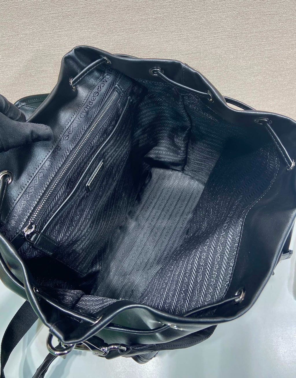 Prada 2026 Backpack 39cm Black Lambskin 351845