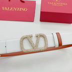 Garavani Reversible VLogo Signature Belt 40mm White Brown Leather 200706