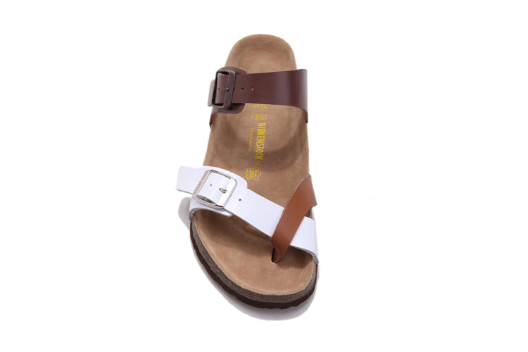 Birkenstock Mayari Sandal Brown & White Two-Tone