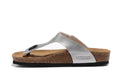 Birkenstock Gizeh Birko-Flor Unisex Toe Post Silver Sandals