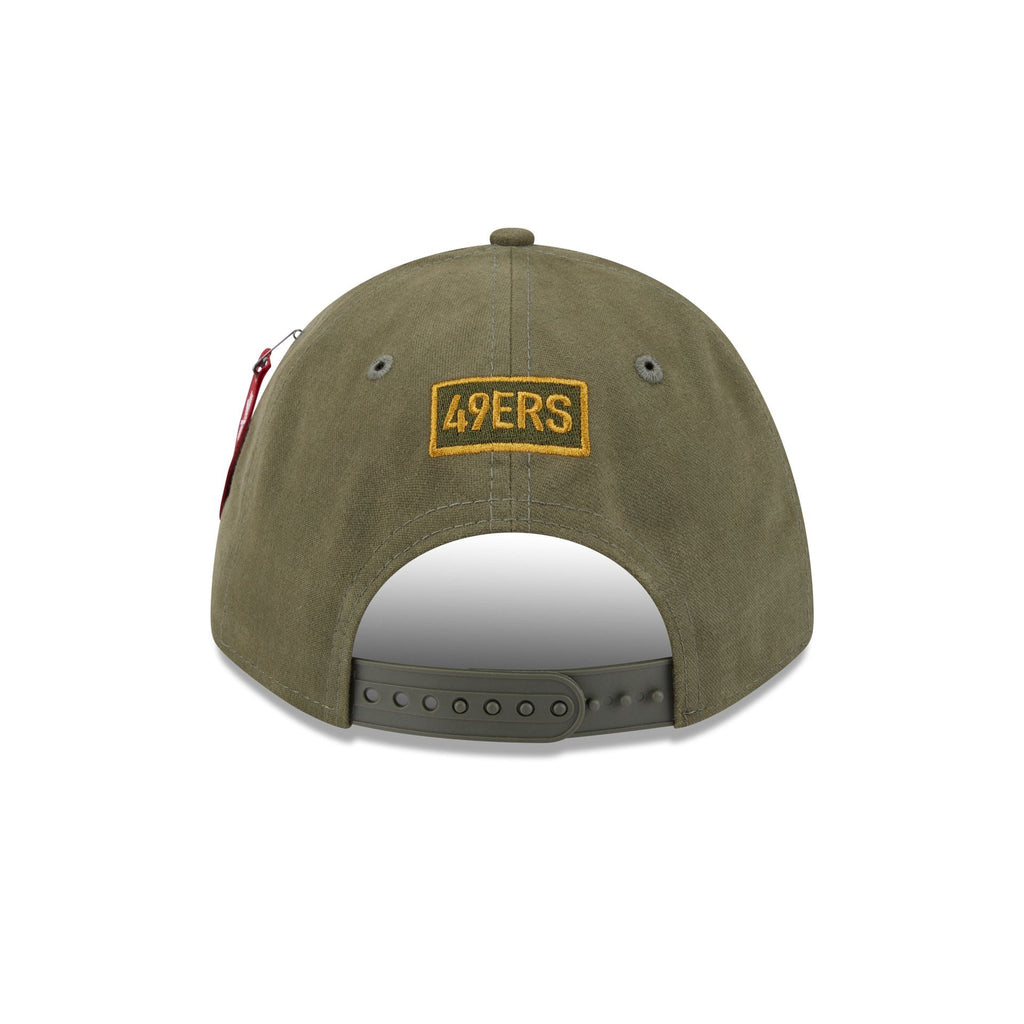 Alpha Industries x San Francisco 49ers Olive Green 9FORTY M-Crown A-Frame Snapback Hat
