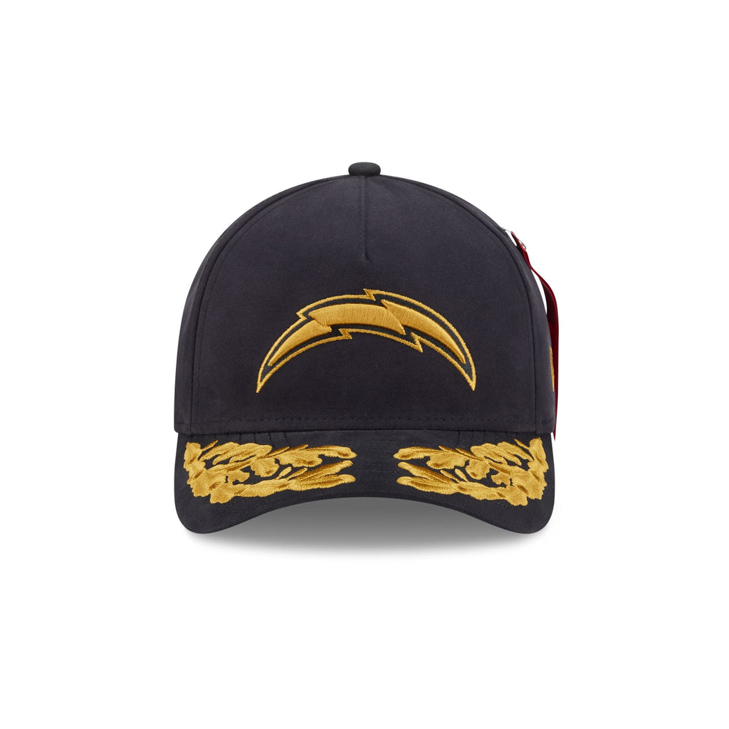 Alpha Industries x Los Angeles Chargers Black 9FORTY M-Crown A-Frame Snapback Hat