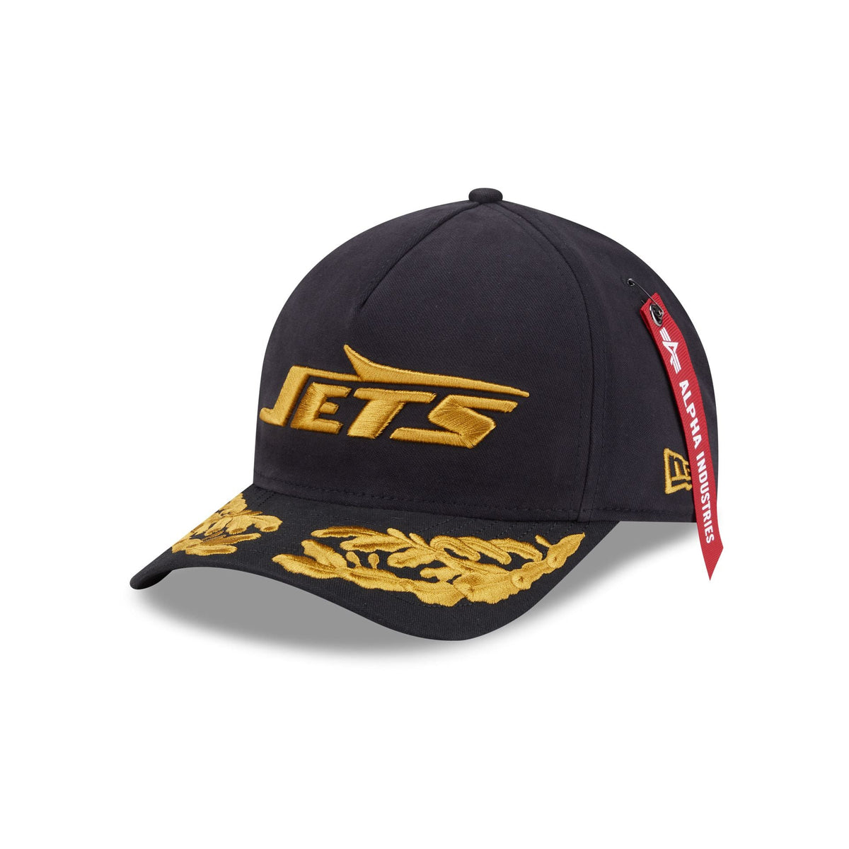 Alpha Industries x New York Jets Black 9FORTY M-Crown A-Frame Snapback Hat