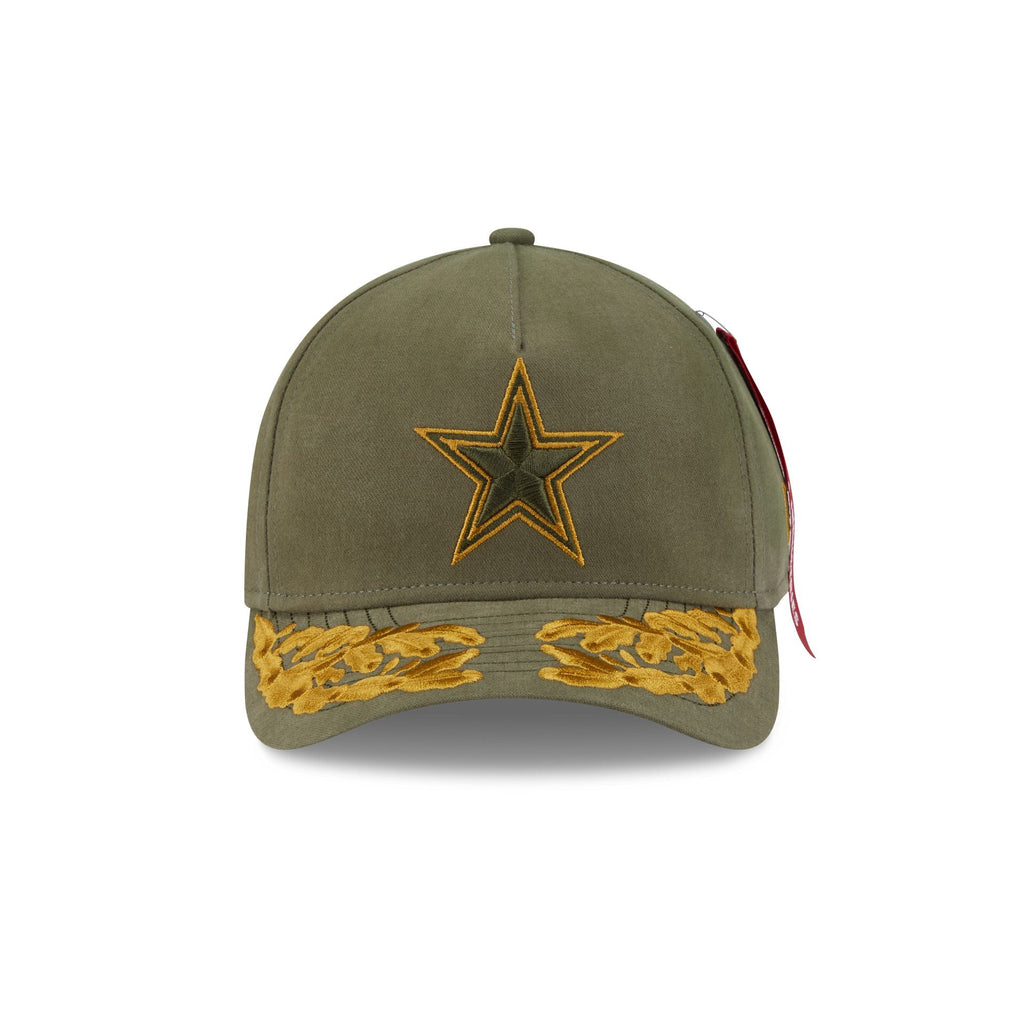 Alpha Industries x Dallas Cowboys Olive Green 9FORTY M-Crown A-Frame Snapback Hat