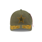 Alpha Industries x Dallas Cowboys Olive Green 9FORTY M-Crown A-Frame Snapback Hat