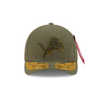 Alpha Industries x Detroit Lions Olive Green 9FORTY M-Crown A-Frame Snapback Hat