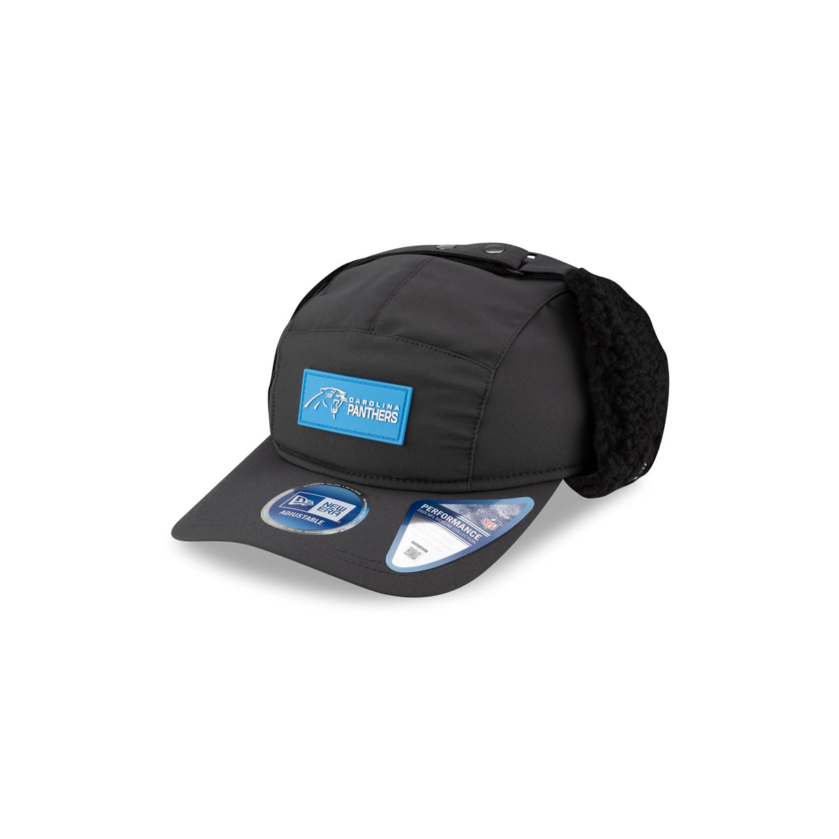 Carolina Panthers 2025 Sideline Cold Weather Steel Clouds Runner Dogear Adjustable Hat