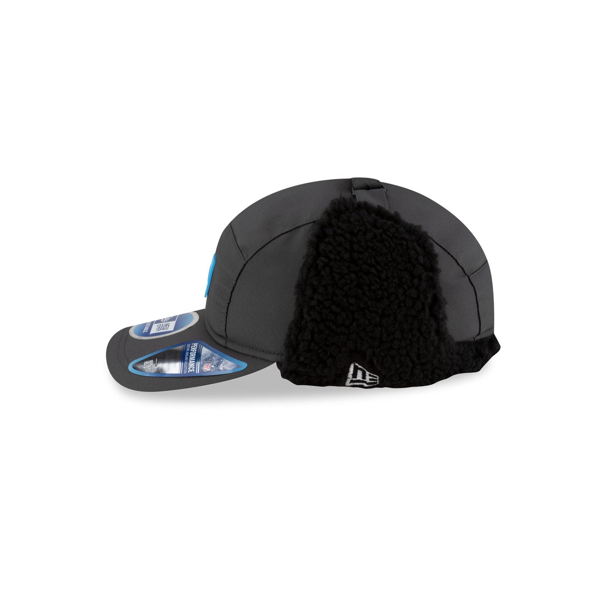 Carolina Panthers 2025 Sideline Cold Weather Steel Clouds Runner Dogear Adjustable Hat