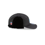Carolina Panthers 2025 Sideline Cold Weather Steel Clouds Runner Dogear Adjustable Hat