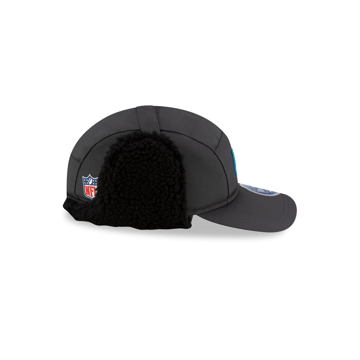 Carolina Panthers 2025 Sideline Cold Weather Steel Clouds Runner Dogear Adjustable Hat