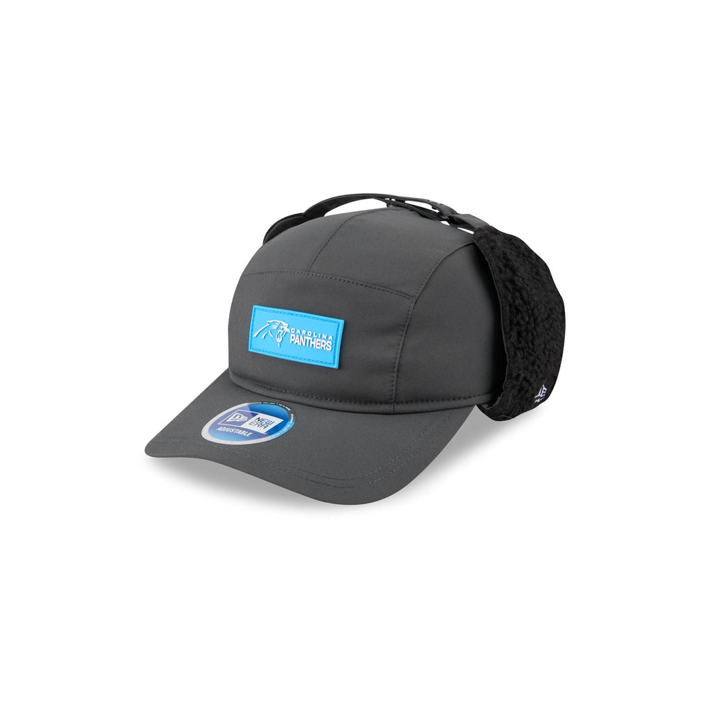 Carolina Panthers 2025 Sideline Cold Weather Steel Clouds Runner Dogear Adjustable Hat