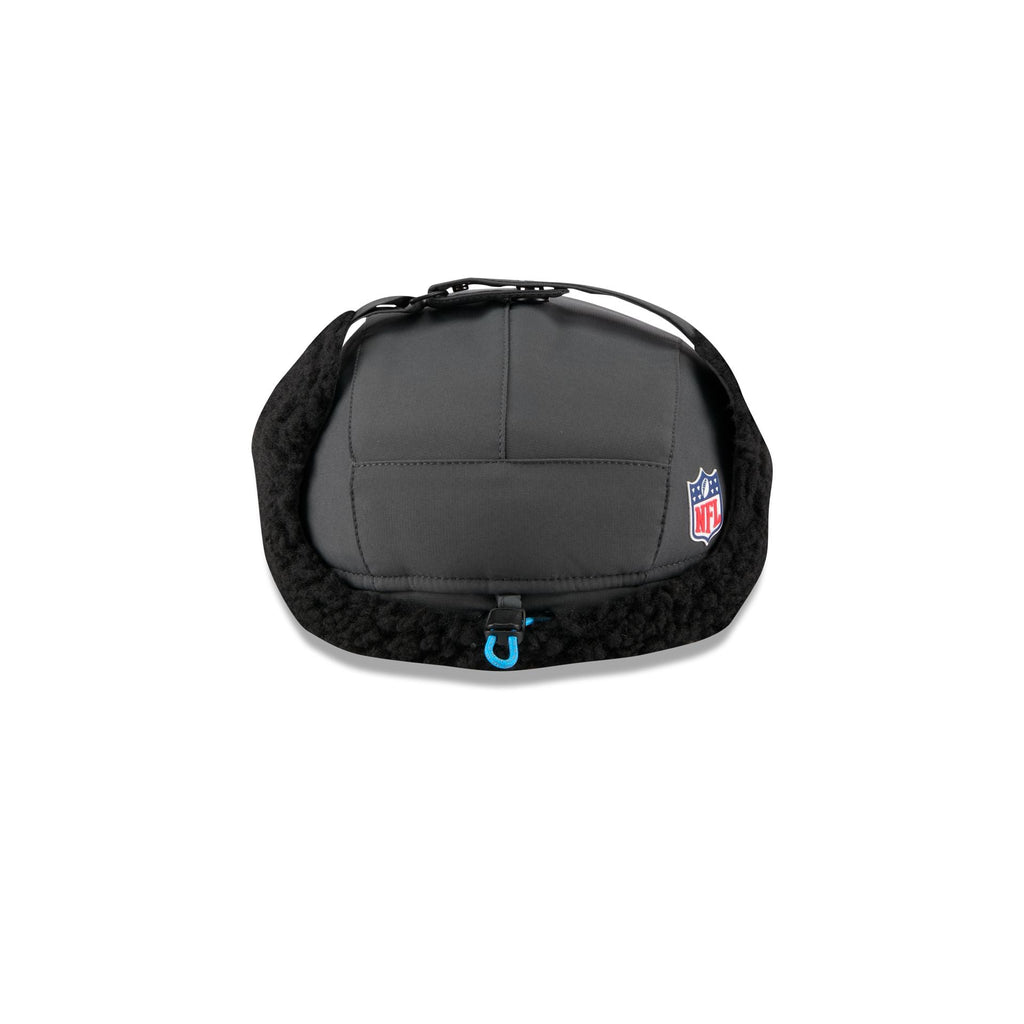 Carolina Panthers 2025 Sideline Cold Weather Steel Clouds Runner Dogear Adjustable Hat