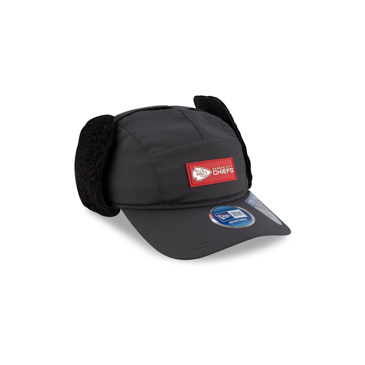 Kansas City Chiefs 2025 Sideline Cold Weather Steel Clouds Runner Dogear Adjustable Hat