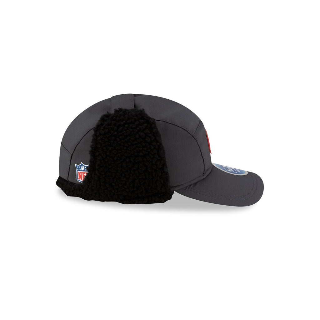 Kansas City Chiefs 2025 Sideline Cold Weather Steel Clouds Runner Dogear Adjustable Hat