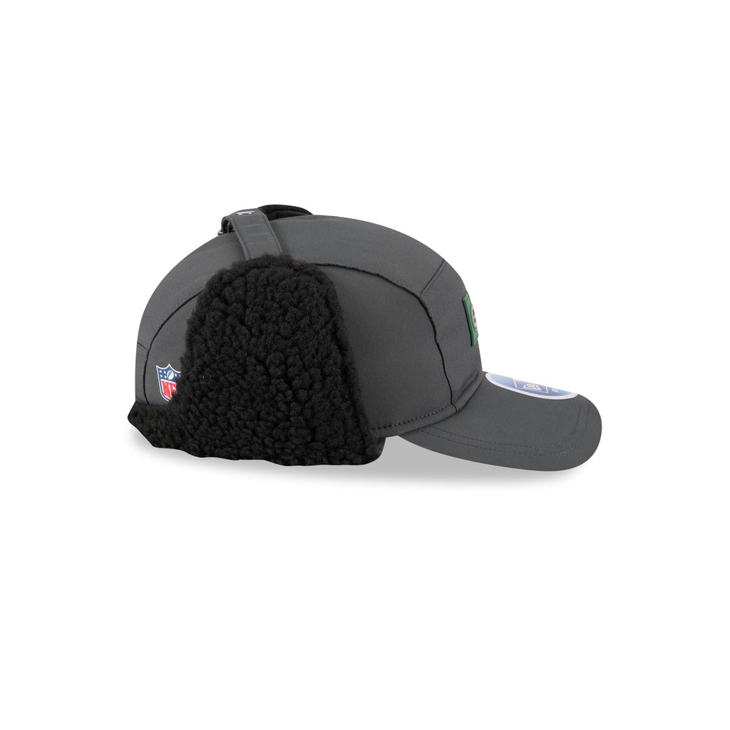 Green Bay Packers 2025 Sideline Cold Weather Steel Clouds Runner Dogear Adjustable Hat