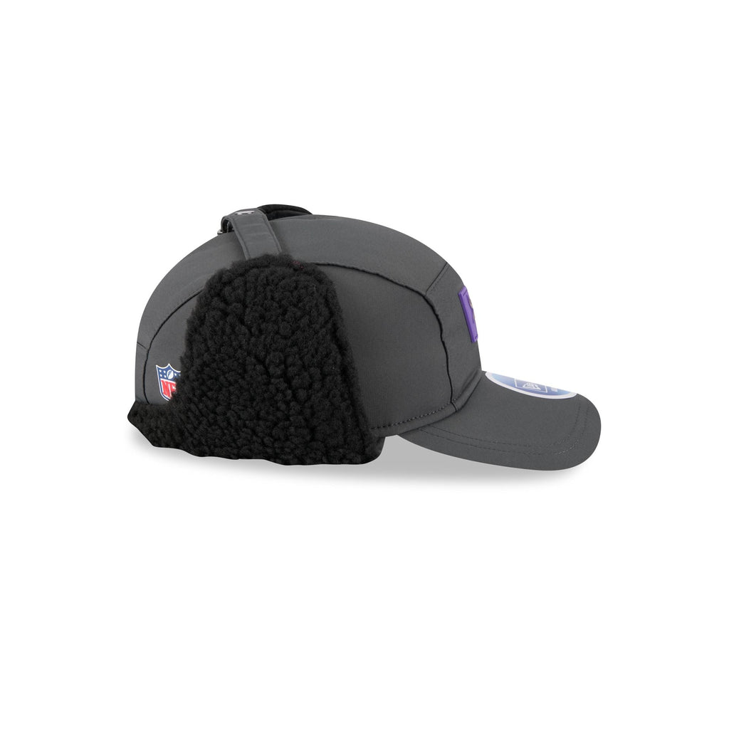Minnesota Vikings 2025 Sideline Cold Weather Steel Clouds Runner Dogear Adjustable Hat