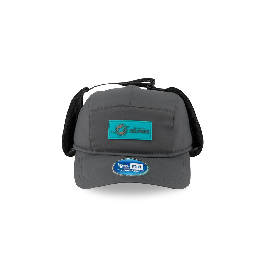 Miami Dolphins 2025 Sideline Cold Weather Steel Clouds Runner Dogear Adjustable Hat