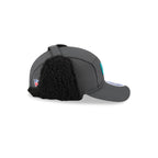 Miami Dolphins 2025 Sideline Cold Weather Steel Clouds Runner Dogear Adjustable Hat