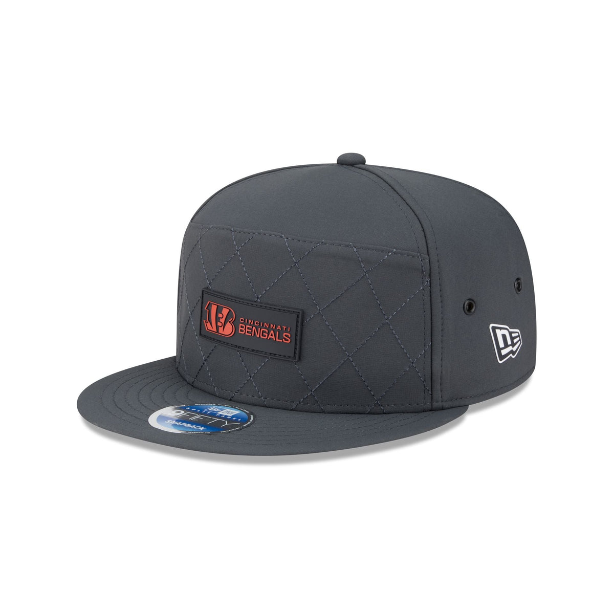 Cincinnati Bengals 2025 Sideline Cold Weather Steel Clouds Split Panel 9FIFTY Snapback Hat