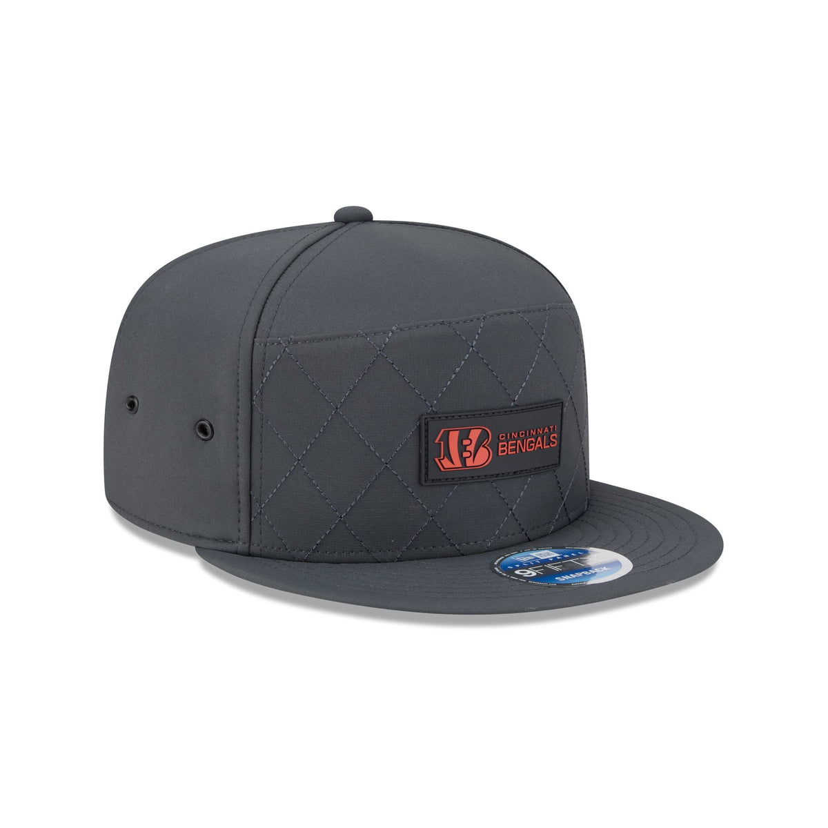 Cincinnati Bengals 2025 Sideline Cold Weather Steel Clouds Split Panel 9FIFTY Snapback Hat