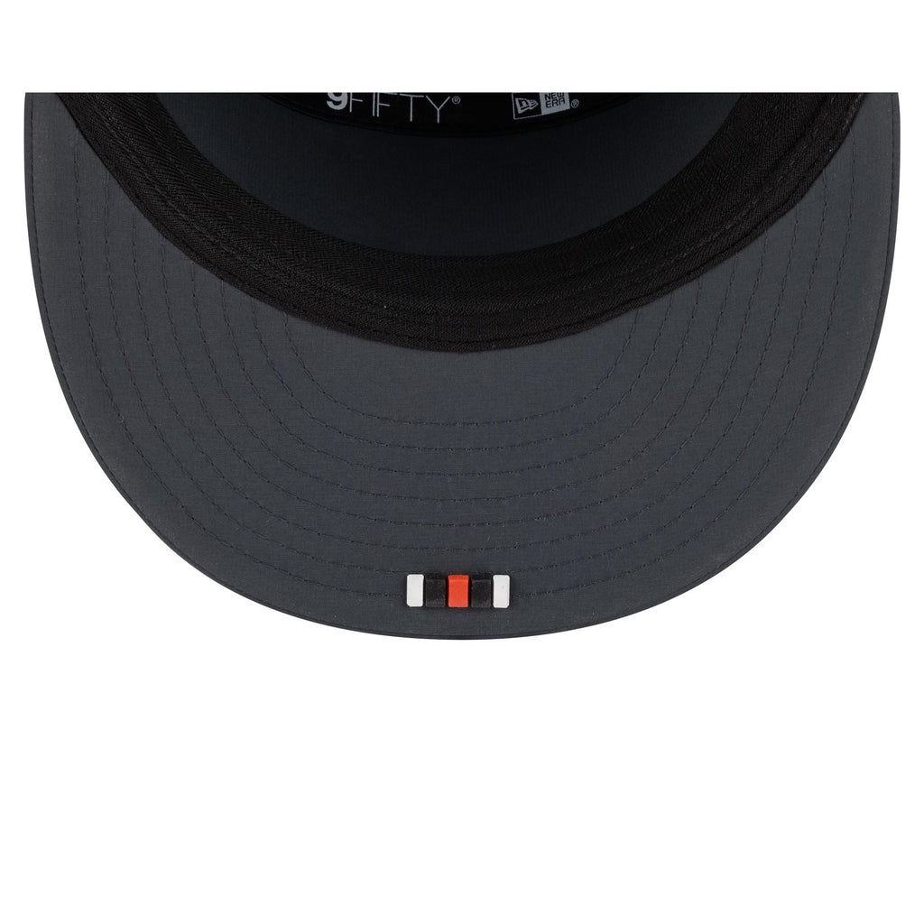 Cincinnati Bengals 2025 Sideline Cold Weather Steel Clouds Split Panel 9FIFTY Snapback Hat
