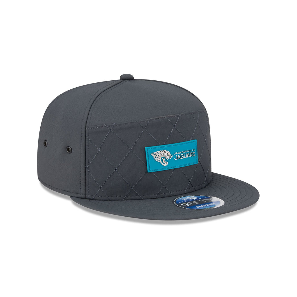 Jacksonville Jaguars 2025 Sideline Cold Weather Steel Clouds Split Panel 9FIFTY Snapback Hat