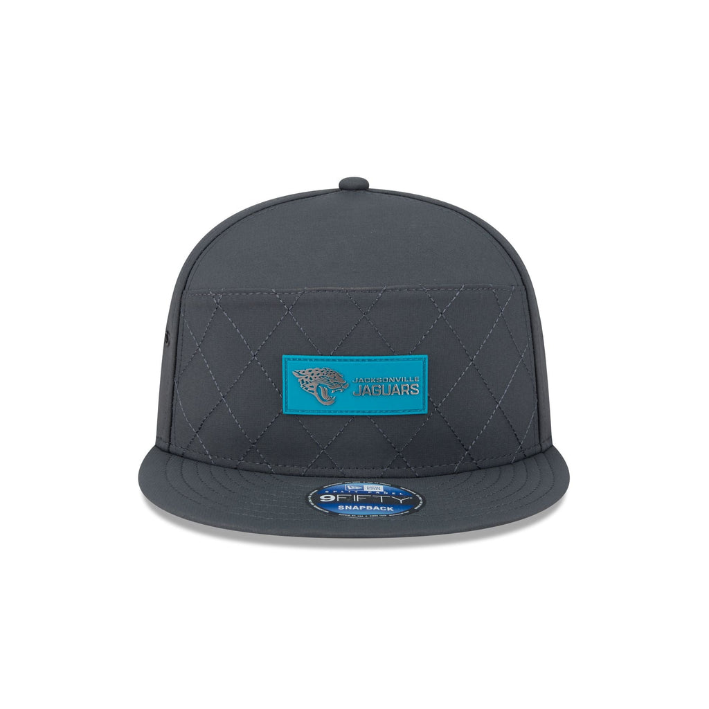 Jacksonville Jaguars 2025 Sideline Cold Weather Steel Clouds Split Panel 9FIFTY Snapback Hat